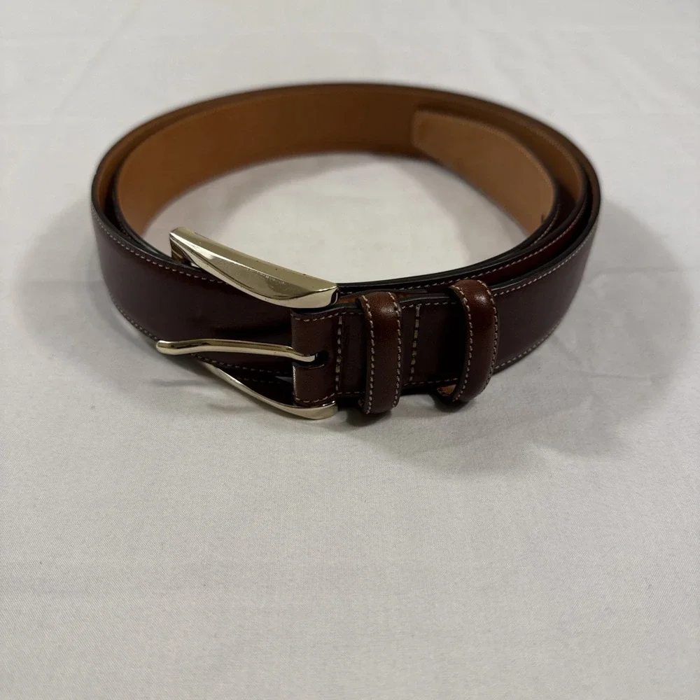 BELTS MENS 44 Trafalgar Easton Brown Hand Polished‎ Cortina Leather Made in USA